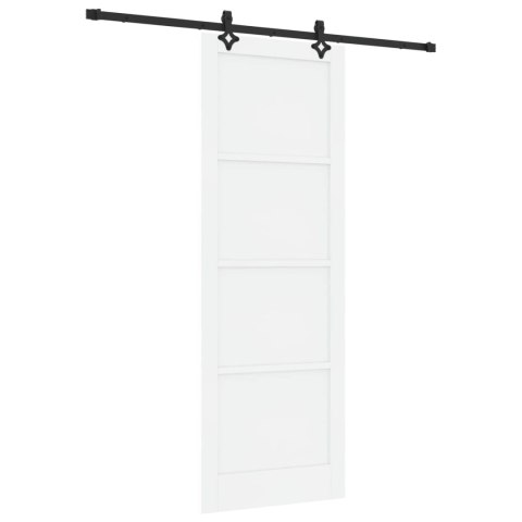 Drzwi przesuwne biały i czarny 83 x 232 cm Lite drewno sosnowe