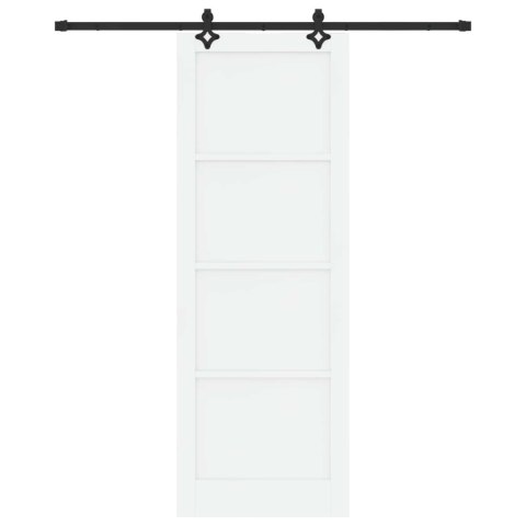 Drzwi przesuwne biały i czarny 83 x 232 cm Lite drewno sosnowe