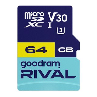 Karta pamięci microSDXC GOODRAM Rival 64GB UHS-I U3 V30 C10 + adapter