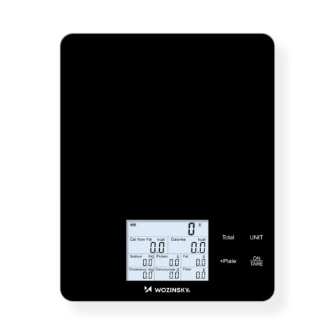 Waga kuchenna inteligentna z wyświetlaczem aplikacją Bluetooth 10 kg - czarna