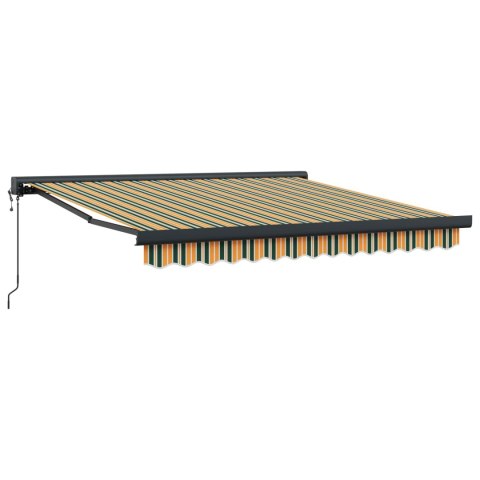 Markiza wysuwana Zielony i Żółty 350 x 250 x 165 cm