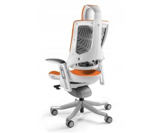Fotel biurowy Wau 2 BL405 tkanina mandarin/biały