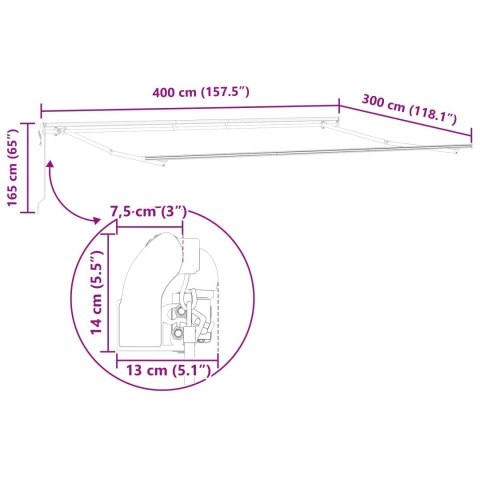 Elektryczna Rozkładana Markiza Zielony i żółty 400 × 300 cm