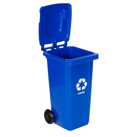 Zestaw 5 koszy na śmieci pojemniki 5x120L niebieski zielony żółty czarny brązowy makulatura szkło plastik odpady zmieszane BIO g