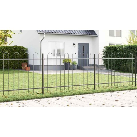 Płot Ogrodowy Szary z Toporem - 13.6 x 0.8 m Stal