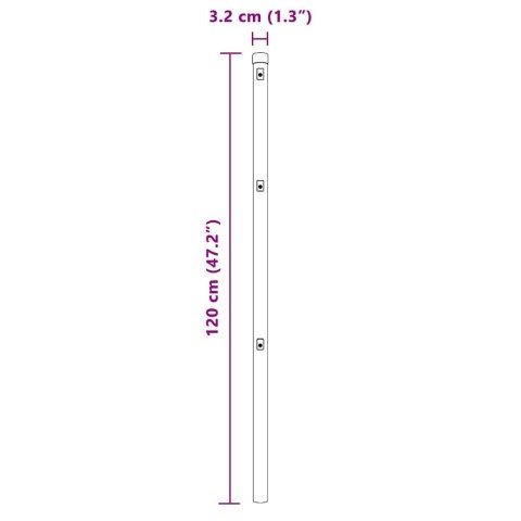 Słupek ogrodzeniowy. 52 pcs Szary 3,2 x 3,2 x 120 cm