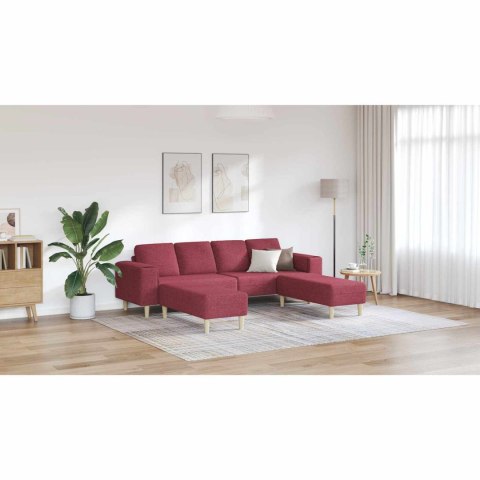 Sofa do salonu 3 pcs Czerwone wino Poliester
