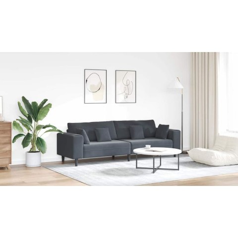 Sofa welurowa z poduszką z poduszką Ciemnoszary 208 cm Aksamit