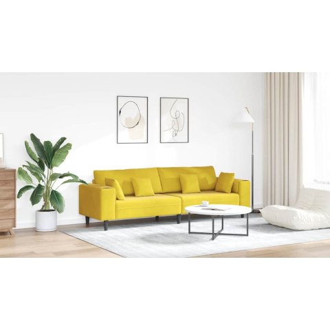 Sofa welurowa z poduszką z poduszką Żółty 210 cm Aksamit