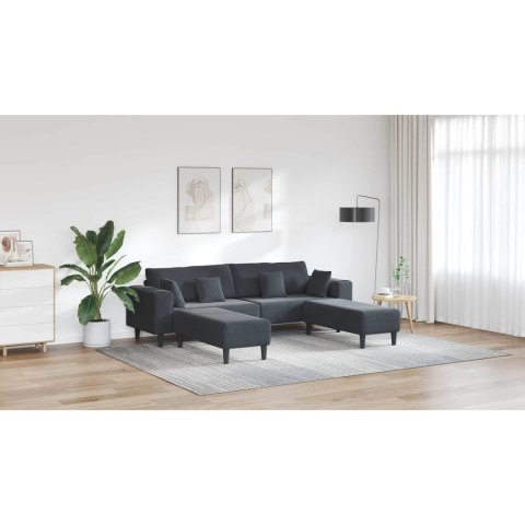 Sofa z poduszką 3 pcs Ciemnoszary Aksamit