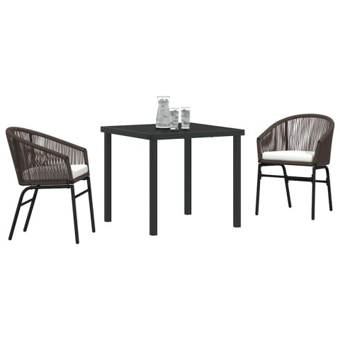Zestaw do jadalni w ogrodzie 3 pcs Brązowy