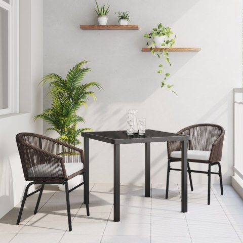 Zestaw do jadalni w ogrodzie 3 pcs Brązowy