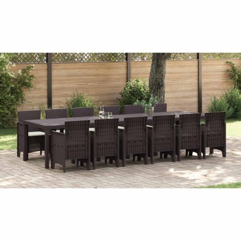 Zestaw do jadalni w ogrodzie 13 pcs Brązowy Rattan Polt