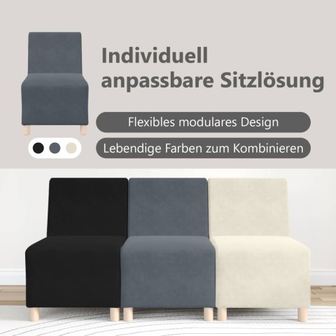 Modułowa sofa bez podłokietników 3 pcs Ciemnoszary