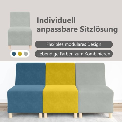 Modułowa sofa bez podłokietników 3 pcs Jasnoszary