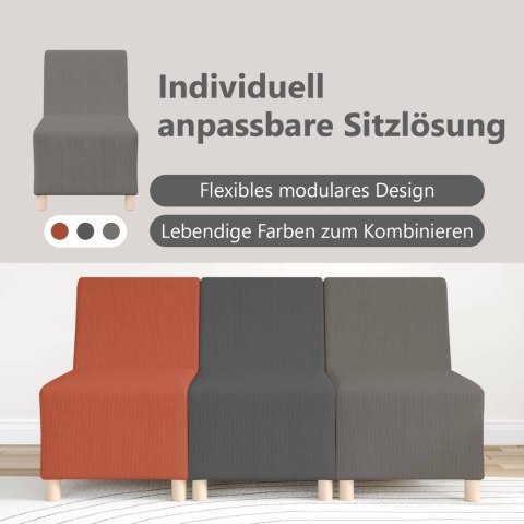 Modułowa sofa bez podłokietników 3 pcs Jasnoszary