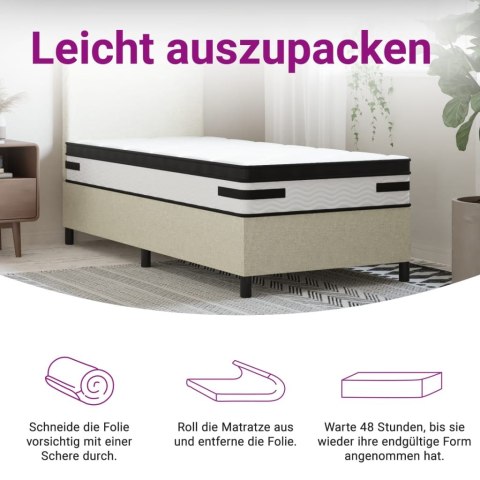 Materac kieszeniowy, twardość średnia plus, 70x200 cm