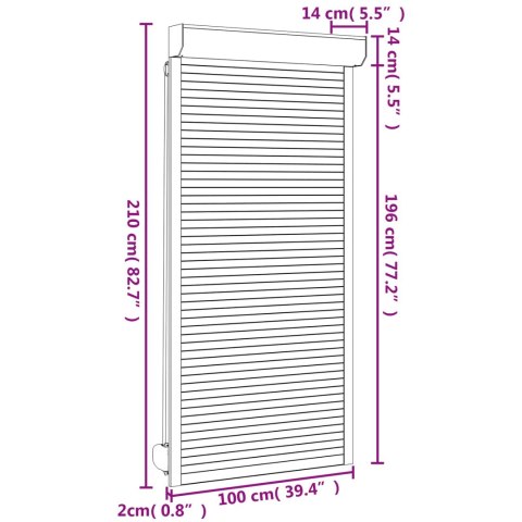 Roleta Antracyt 100 x 210 cm Aluminium i poliuretan
