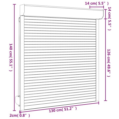 Roleta Antracyt 130 x 140 cm Aluminium i poliuretan