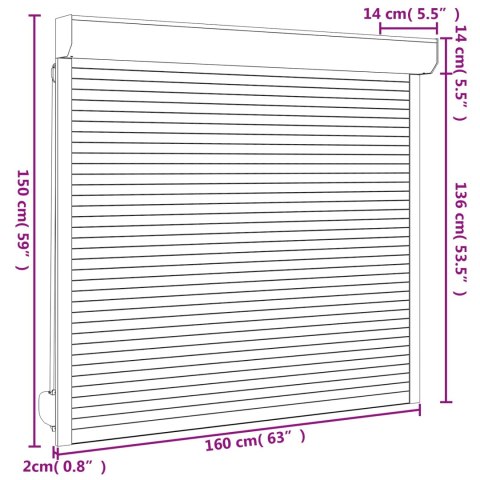 Roleta Antracyt 160 x 150 cm Aluminium i poliuretan