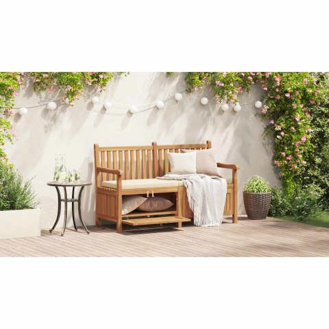 ławka z drzwiami Brązowy 150 x 60 x 90 cm Lite drewno teakowe