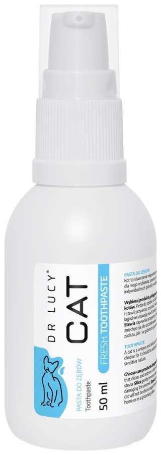 DR LUCY - CAT FRESH TOOTHPASTE 50 ML PASTA DO KOCICH ZĘBÓW PRZYWRACAJĄCA CZYSTOŚĆ I ŚWIEŻY ZAPACH NA BAZIE NATURALNYCH KRZEMIONE