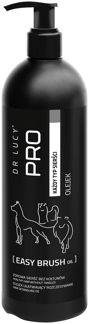 DR LUCY - PRO EASY BRUSH OIL 0,5 L - OLEJEK UŁATWIAJĄCY ROZCZESYWANIE (ZE SPŁUKIWANIEM) SIERŚCI PSÓW