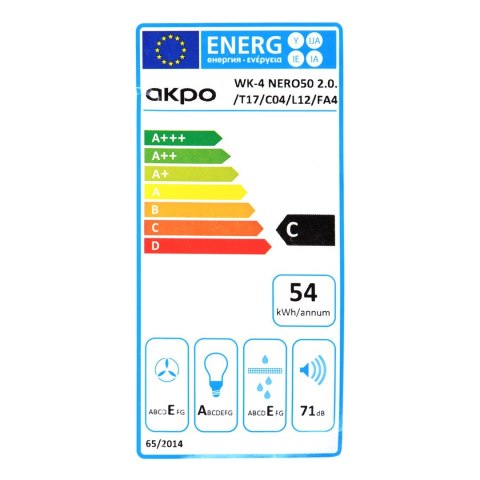Okap kominowy AKPO WK-4 NERO LINE 2.0 50 cm | 300 m3/h | LED liniowy | siłownik | biały