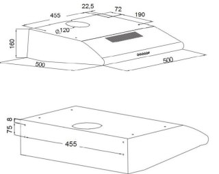 Okap podszafkowy AKPO WK-7 P 3050 50 cm | 400 m3/h | LED | biały