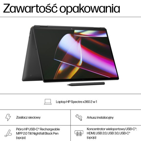 HP Spectre x360 16-aa0233nw Ultra 7 155H 16" 2.8K Touch OLED 120Hz AG 16GB DDR5 6400 SSD1TB RTX 4050_6GB Cam 9MP 83Wh W11Pro 2Y