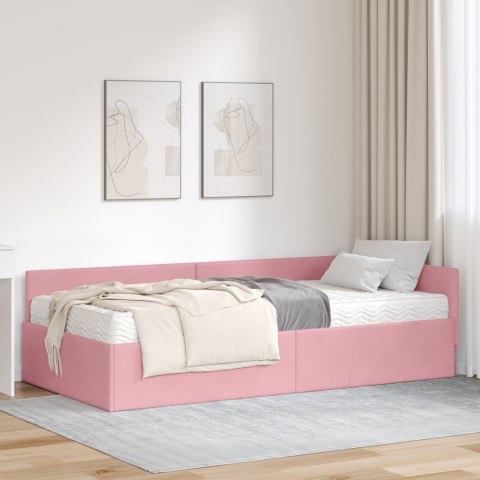 Rama Łóżka Narożnego z Materacem Inny 2 pcs Szary Aksamit