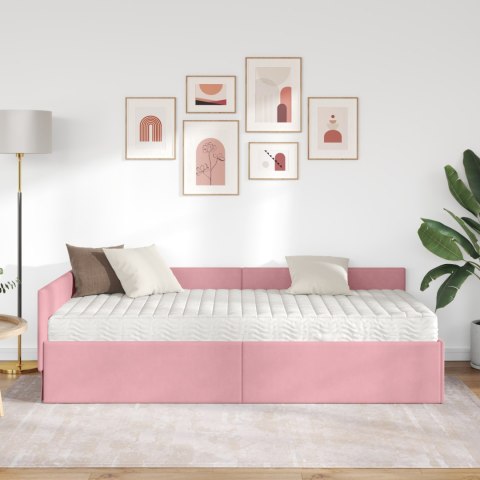 Rama Łóżka Narożnego z Materacem Inny 2 pcs Szary Aksamit