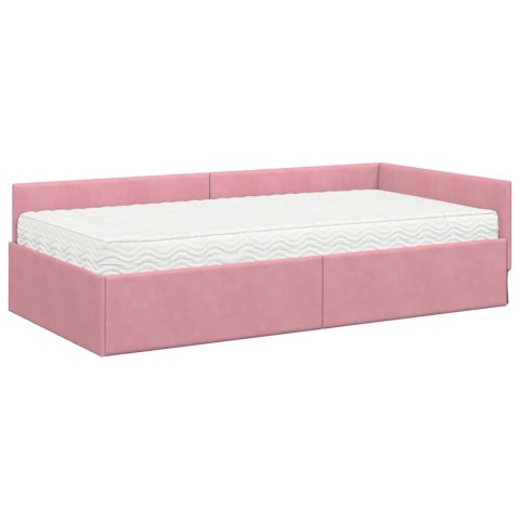 Rama Łóżka Narożnego z Materacem Inny 2 pcs Szary Aksamit