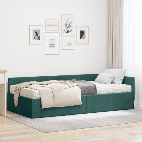 Rama Łóżka Narożnego z Materacem Inny 2 pcs Zielony tkanina