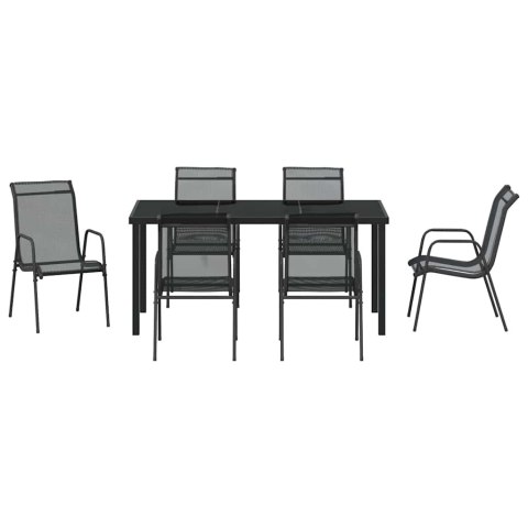 Zestaw do jadalni w ogrodzie 7 pcs Czarny