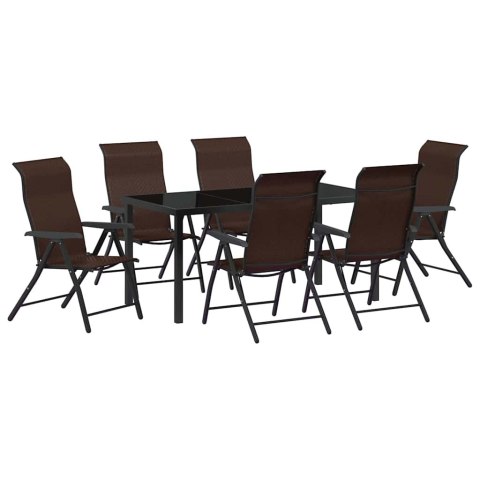 Zestaw do jadalni w ogrodzie 7 pcs Brązowy