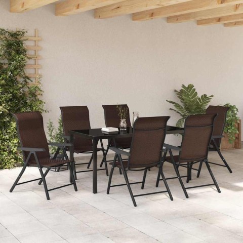 Zestaw do jadalni w ogrodzie 7 pcs Brązowy