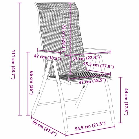 Zestaw do jadalni w ogrodzie 7 pcs Brązowy