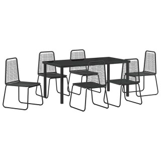 Zestaw do jadalni w ogrodzie 7 pcs Czarny