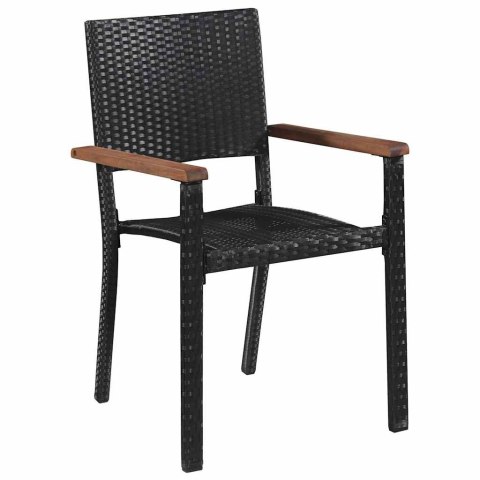 Zestaw do jadalni w ogrodzie 7 pcs Czarny