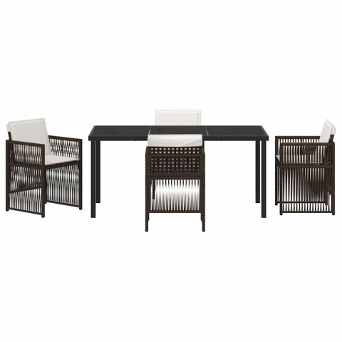 Zestaw do jadalni w ogrodzie 5 pcs Brązowy