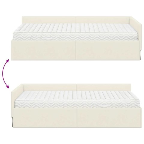 Rama Łóżka Narożnego z Materacem Inny 2 pcs Kremowy Aksamit
