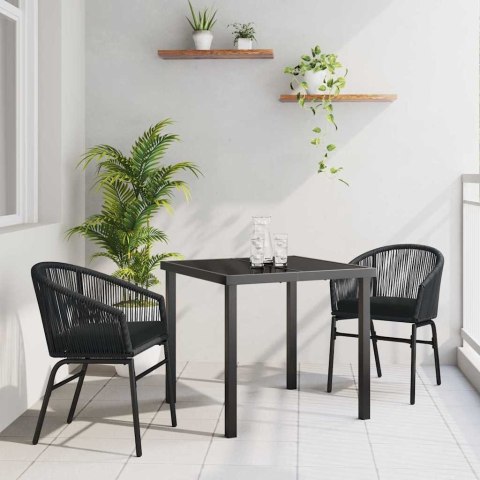 Zestaw do jadalni w ogrodzie 3 pcs Czarny