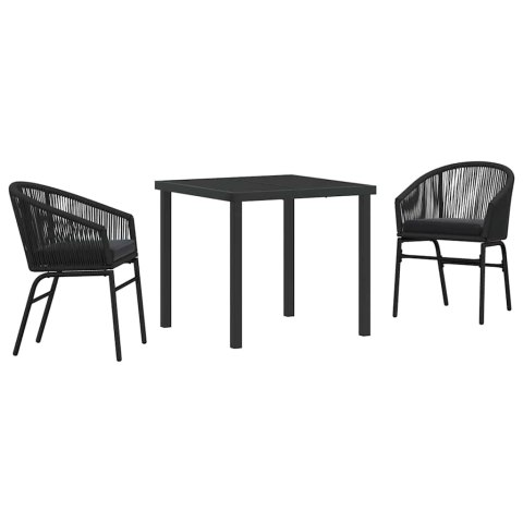 Zestaw do jadalni w ogrodzie 3 pcs Czarny