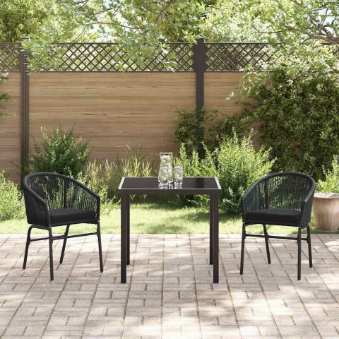 Zestaw do jadalni w ogrodzie 3 pcs Czarny