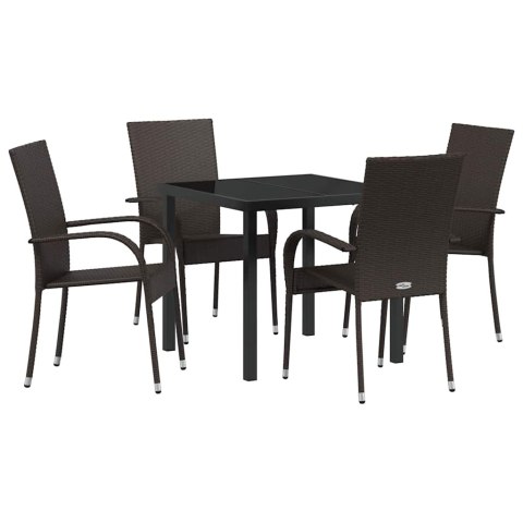Zestaw do jadalni w ogrodzie 5 pcs Brązowy
