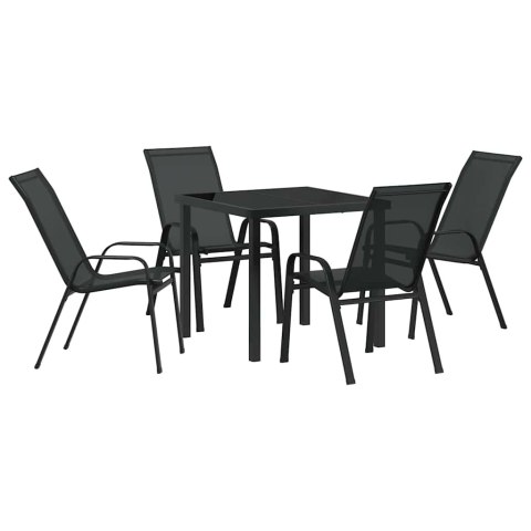 Zestaw do jadalni w ogrodzie 5 pcs Czarny