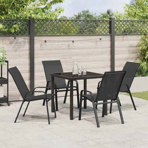 Zestaw do jadalni w ogrodzie 5 pcs Czarny