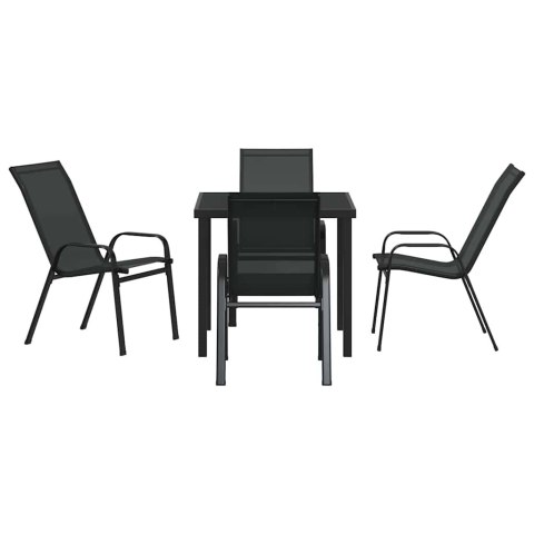 Zestaw do jadalni w ogrodzie 5 pcs Czarny