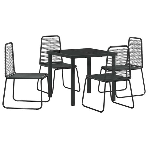 Zestaw do jadalni w ogrodzie 5 pcs Czarny